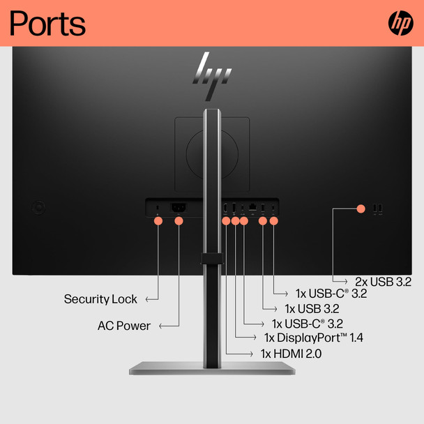 HP E32k G5 31.5" 4K UHD IPS USB-C Docking Monitor 60Hz Built-in Speakers RJ45 – image 3