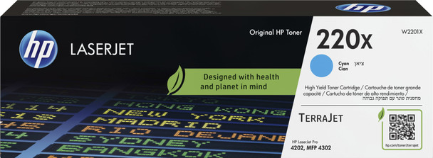 HP 220X Cyan High Yield Original LaserJet Toner Cartridge Color LaserJet Pro