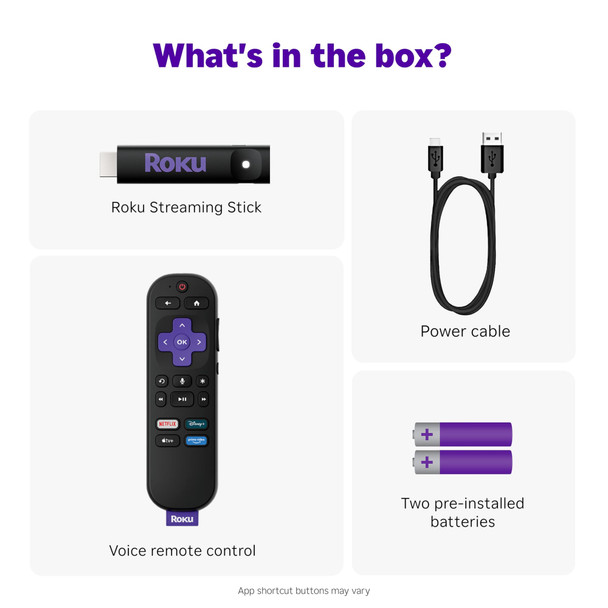 Roku HD Streaming Stick Smart TV Media Player 1080p Voice Remote Black