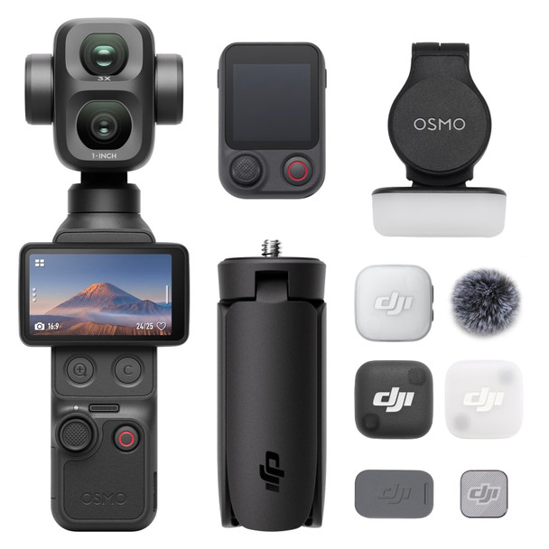DJI Osmo Pocket 4P Vlog Combo Handheld 4K Dual Lens Gimbal Vlogging Camera Black