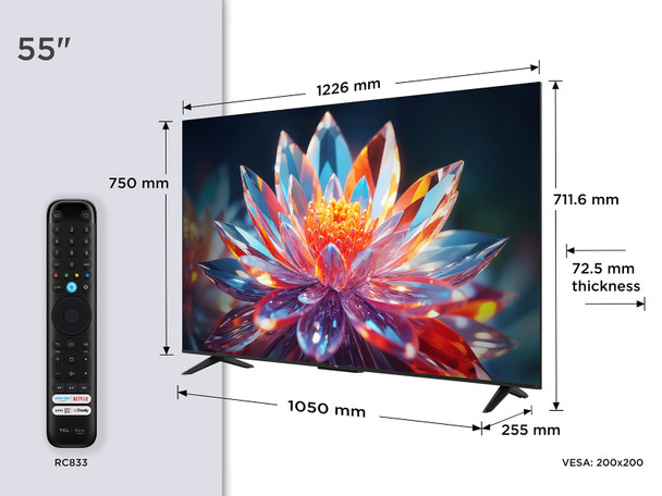 TCL 55" QLED 4K Ultra HD HDR Smart Fire TV Dolby Vision Atmos Alexa 120Hz DLG