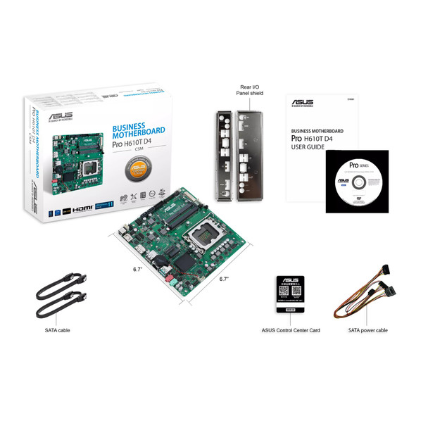ASUS Pro H610T D4-CSM LGA1700 Thin Mini-ITX Motherboard DDR4 M.2 HDMI 