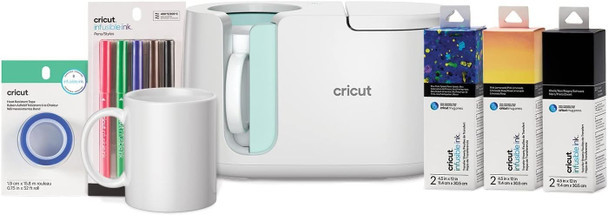 Cricut Mug Press Starter Bundle Heat Transfer Sublimation Machine with Mugs Ink