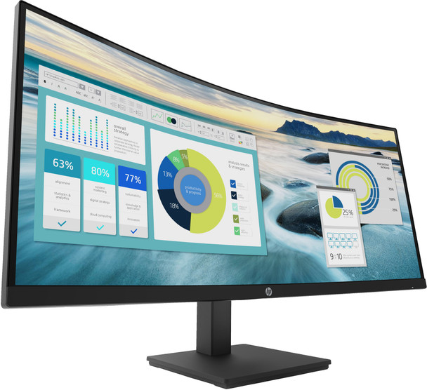 HP P34hc G4 34" Ultrawide Curved WQHD USB-C VA PC Monitor HDMI DisplayPort Hub