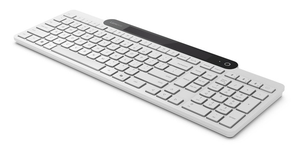 Lenovo 800 Wireless Bluetooth Keyboard Self-Charging Solar Light White UK Layout