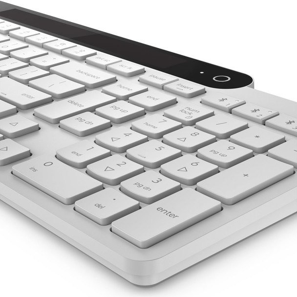 Lenovo 800 Wireless Bluetooth Keyboard Self-Charging Solar Light White UK Layout