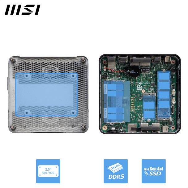 MSI Cubi NUC 13MQG, Intel Core i5-1345U vPRO, 8GB RAM, 512GB SSD, Windows 11 Pro