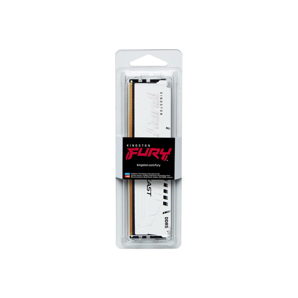 Kingston FURY Beast KF560C36BWE2-16 16GB (1x 16GB) DIMM System Memory, 6000MHz, DDR5, CL36, White, Intel XMP, AMD EXPO