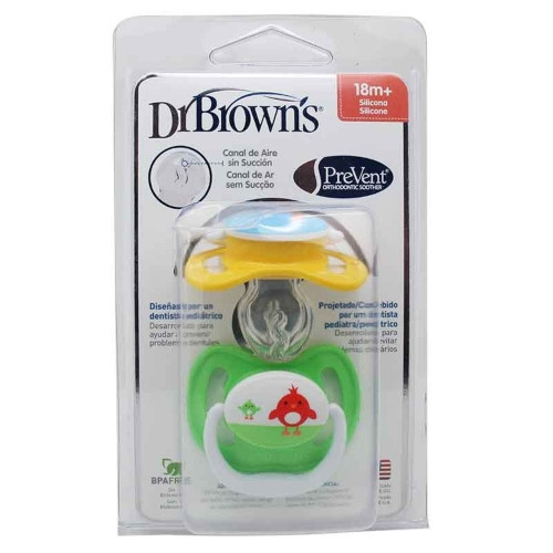 Chupete silicona dr brown's prevent dibujos 3ª etapa +de 18 m pack 2 U