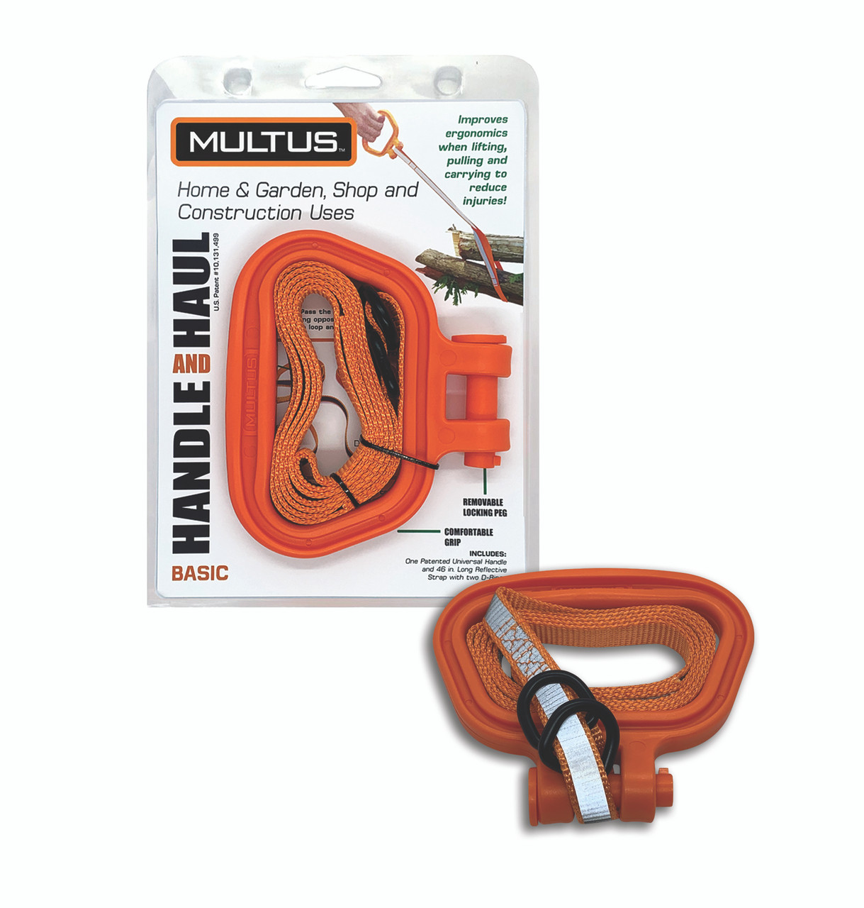 Handle and Haul Basic Home and Garden Shop Construction Cord Organizer Handle and Strap to Secure and Carry or Drag Objects Fast and Easy 