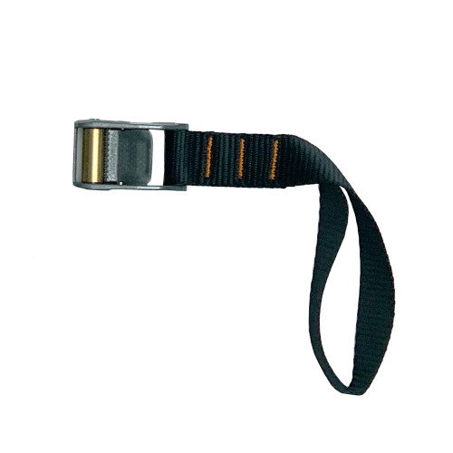 Roller Cam Buckle with 1 Foot Loop Polyester Black Strap