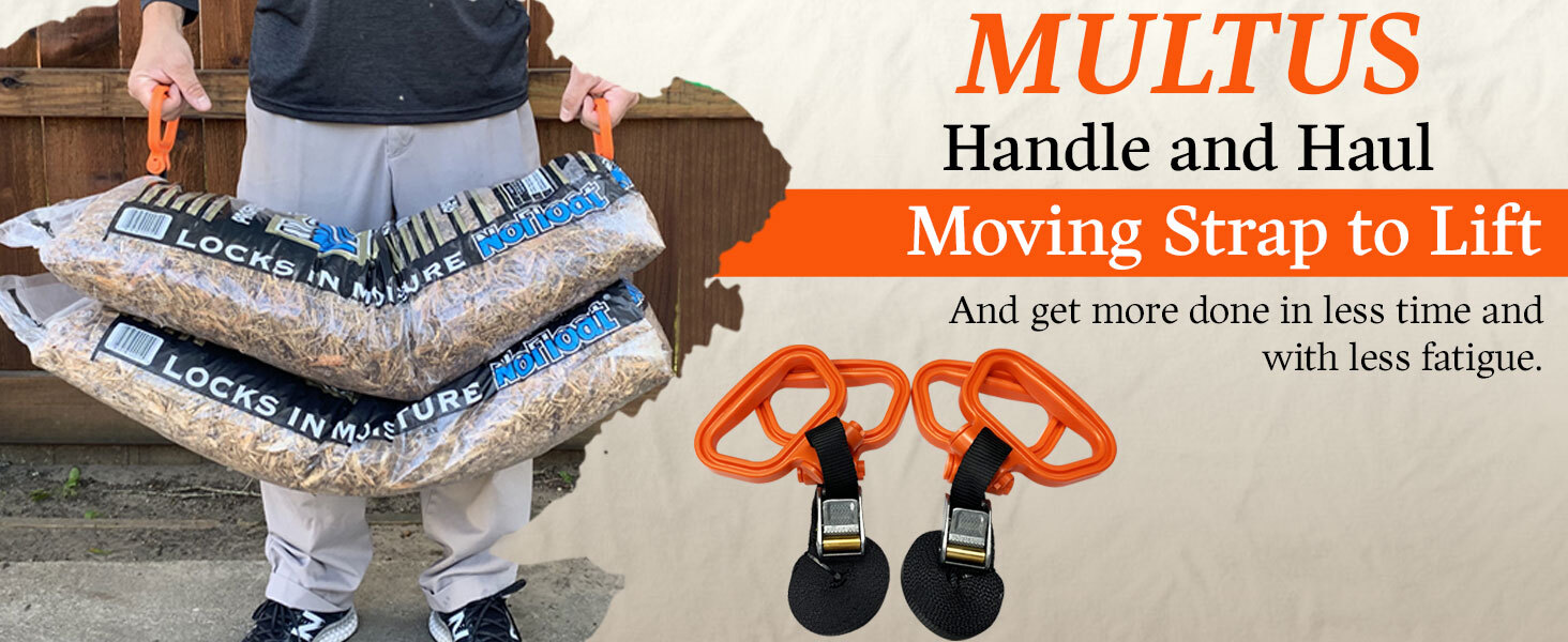 MULTUS Handle and Haul moving straps with handles 4 pack