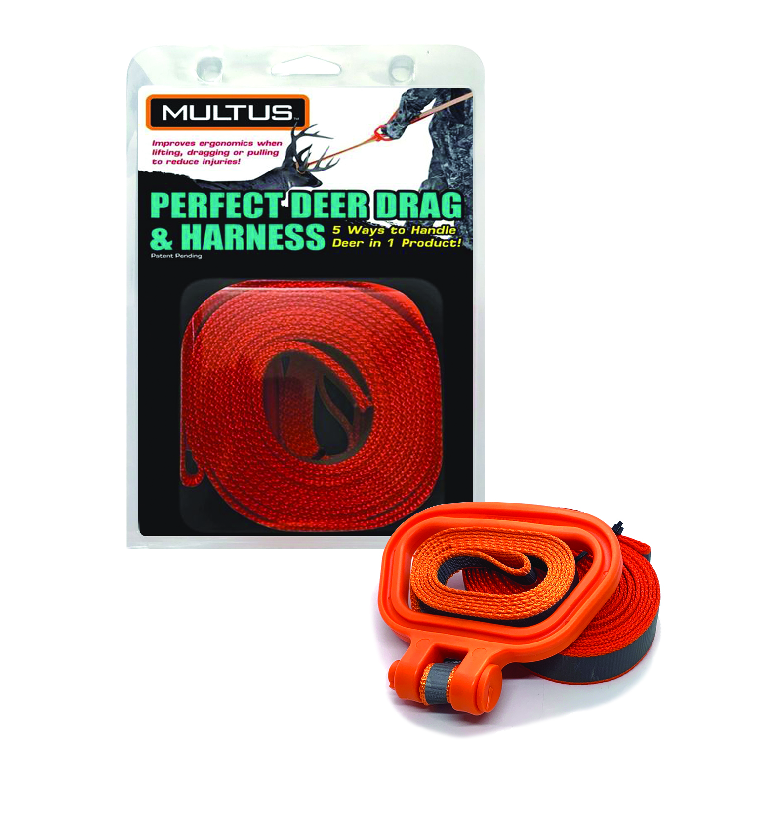 Perfect Deer Drag & Harness with Orange Handle
