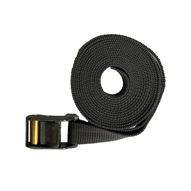 Roller Cam Buckle with 1 Foot Loop Polyester Black Strap