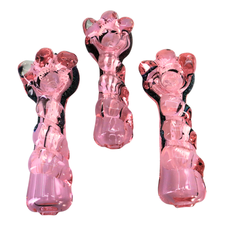 4.5" Heavy Marble Pink Dichro Spoon