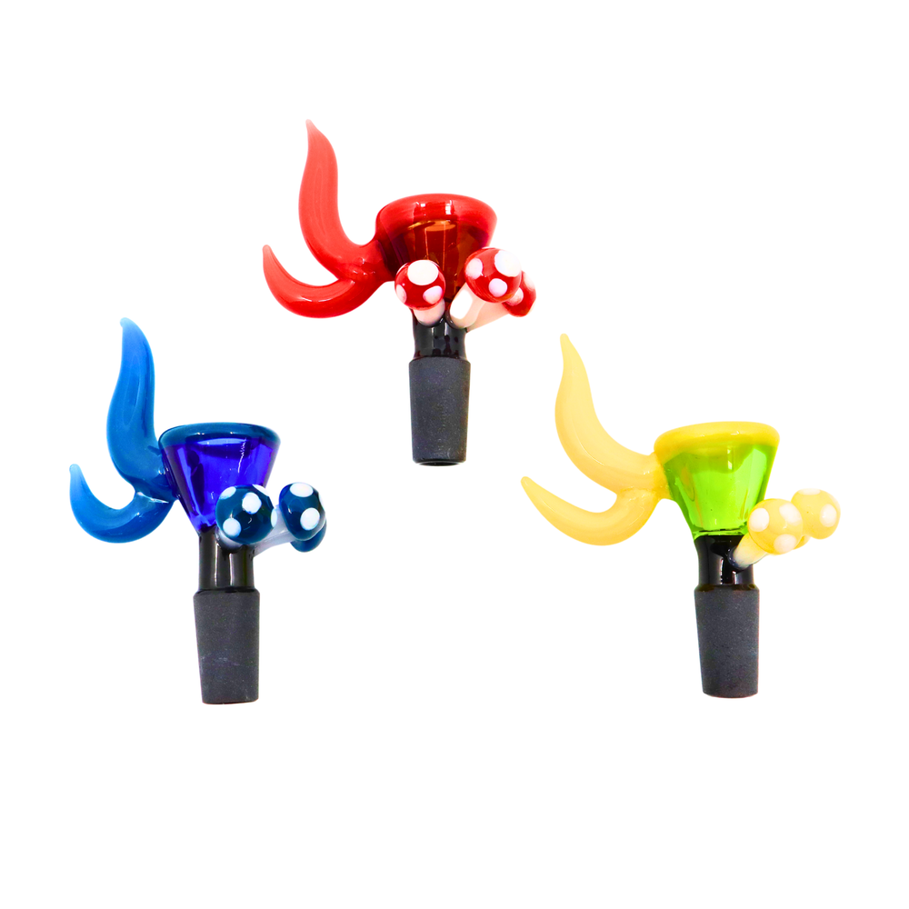 14 Male Fancy Colorful Horn Handle Bowl With Mushroom