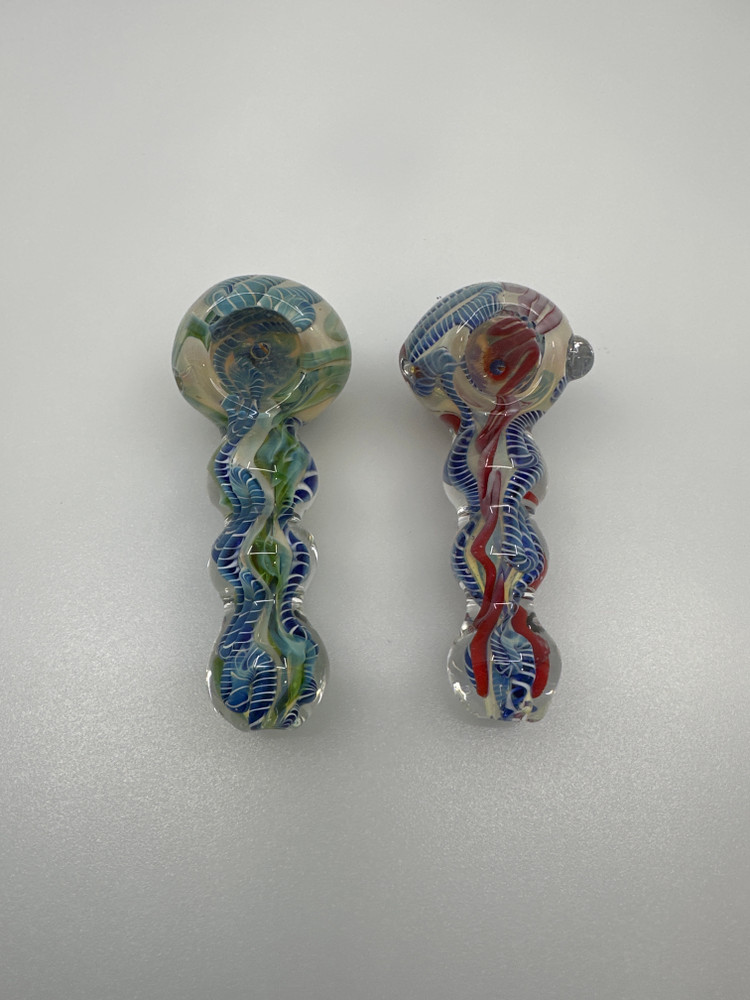 5” color Twisting Marble Ball Spoon