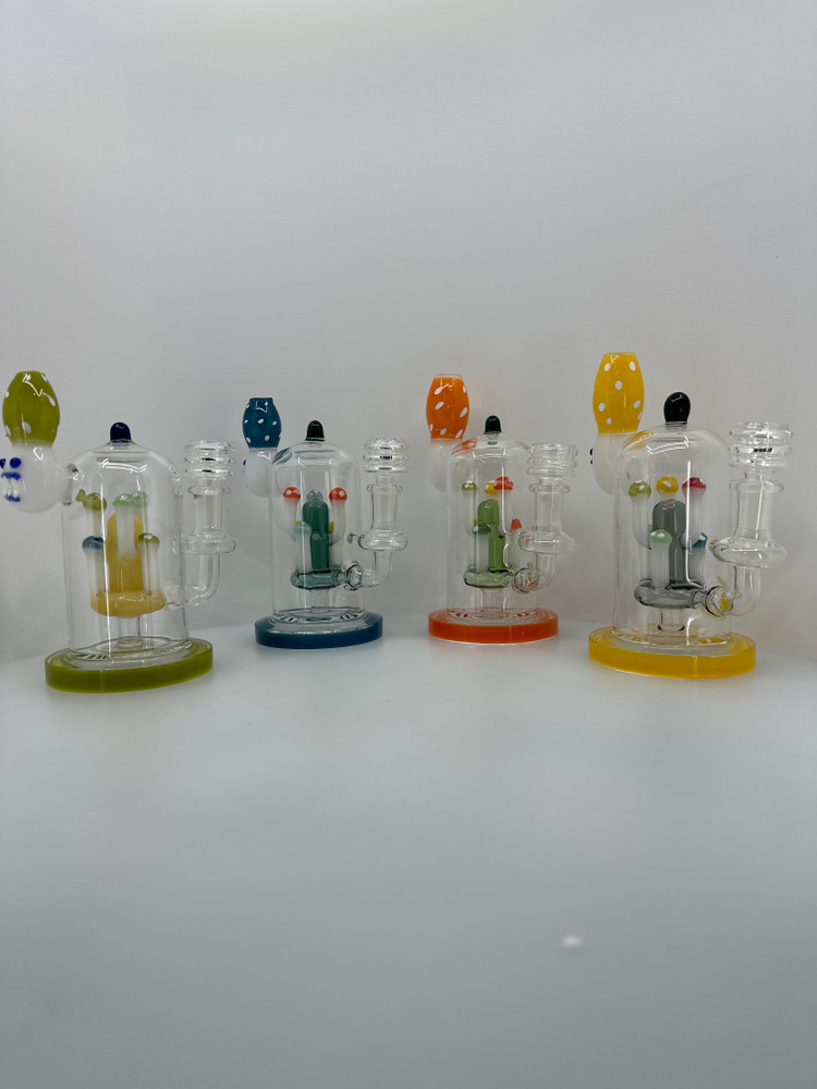 7” Heavy Mushroom Perc Character Water Pipe