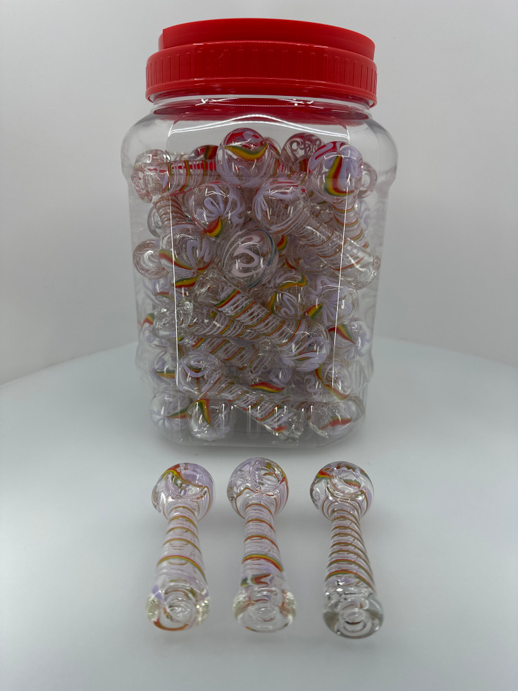 3” Rasta Color Round Twisting Spoon  ( 60 Counts)