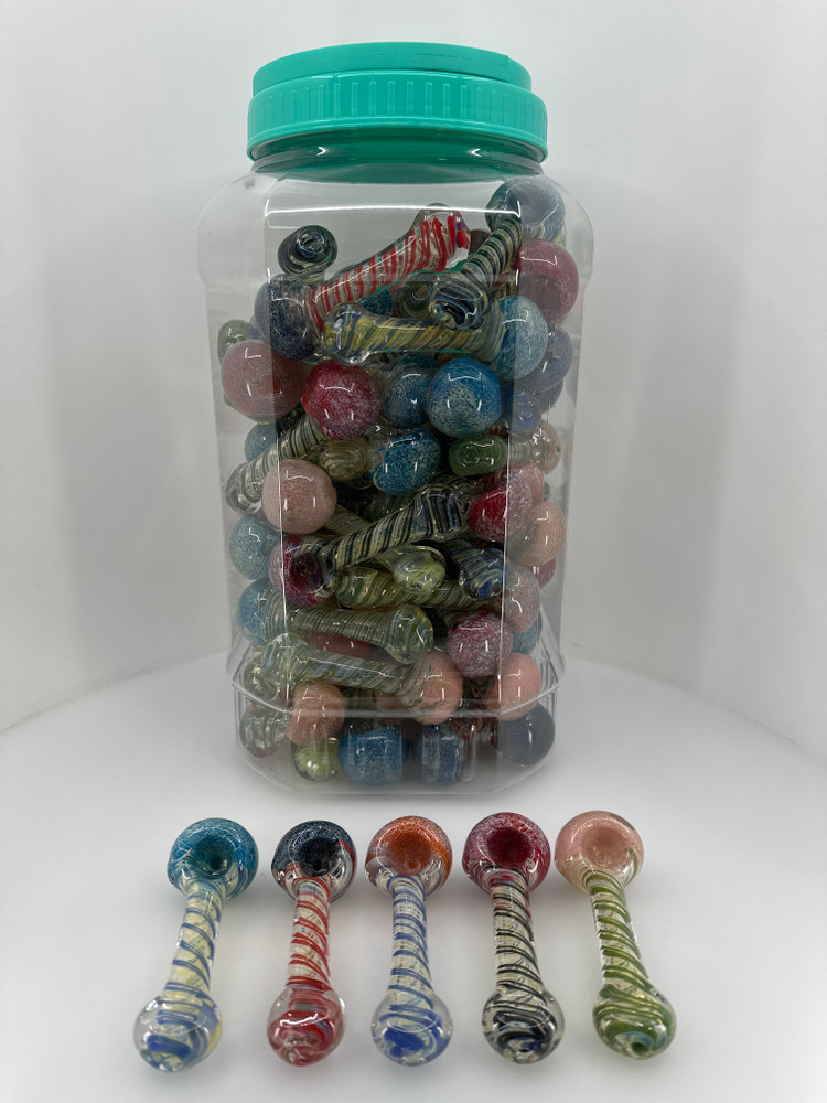 3.5” Frit  Color Twisting Spoon (50 Counts)