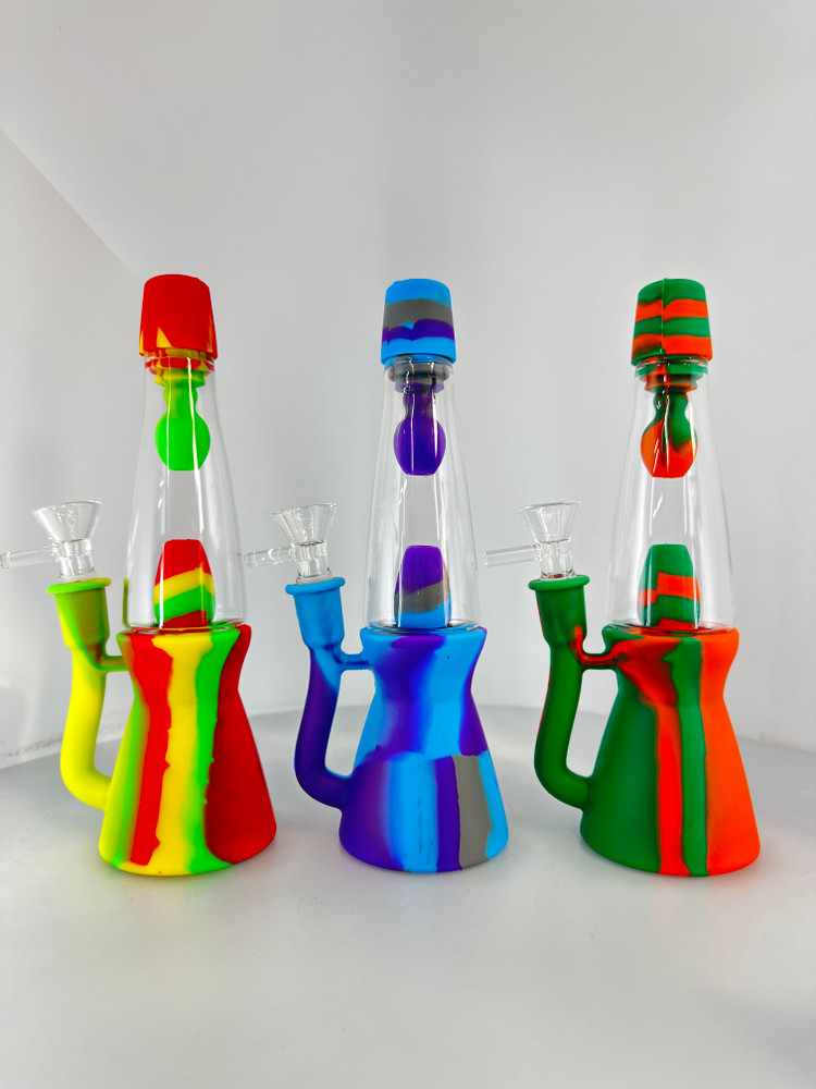 Lava Lamp Style Silicon Glass Water Pipe Bong