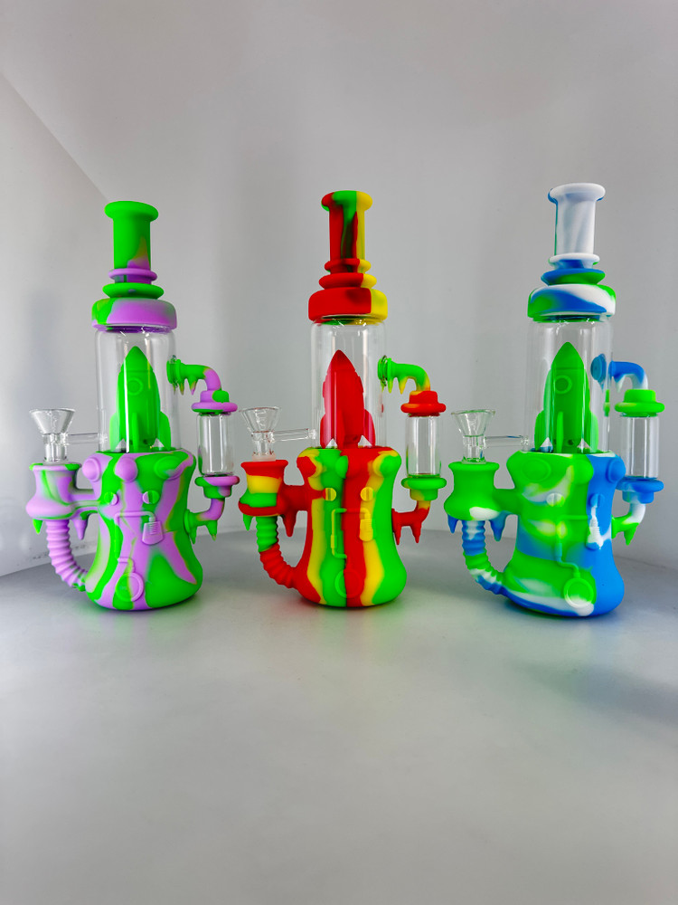 Rocket Shape Silicon Glass Water Pipe Bong