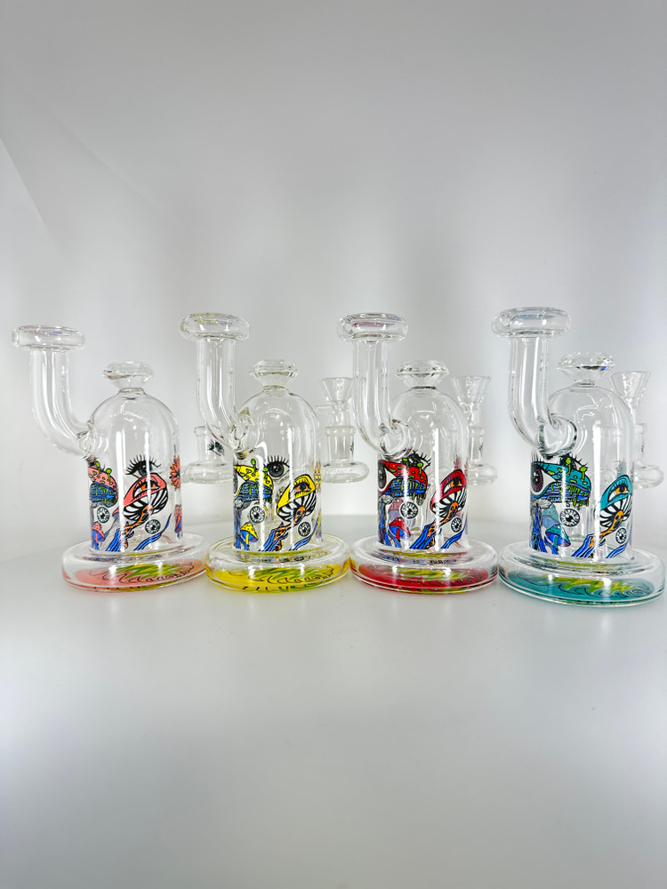 7” Mushroom Diamond Knot Water Pipe Bong