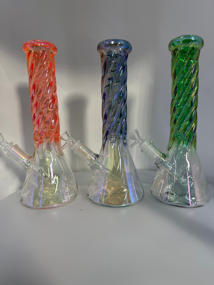 12”Electroplated Twisted Beaker Water Pipe Bongs