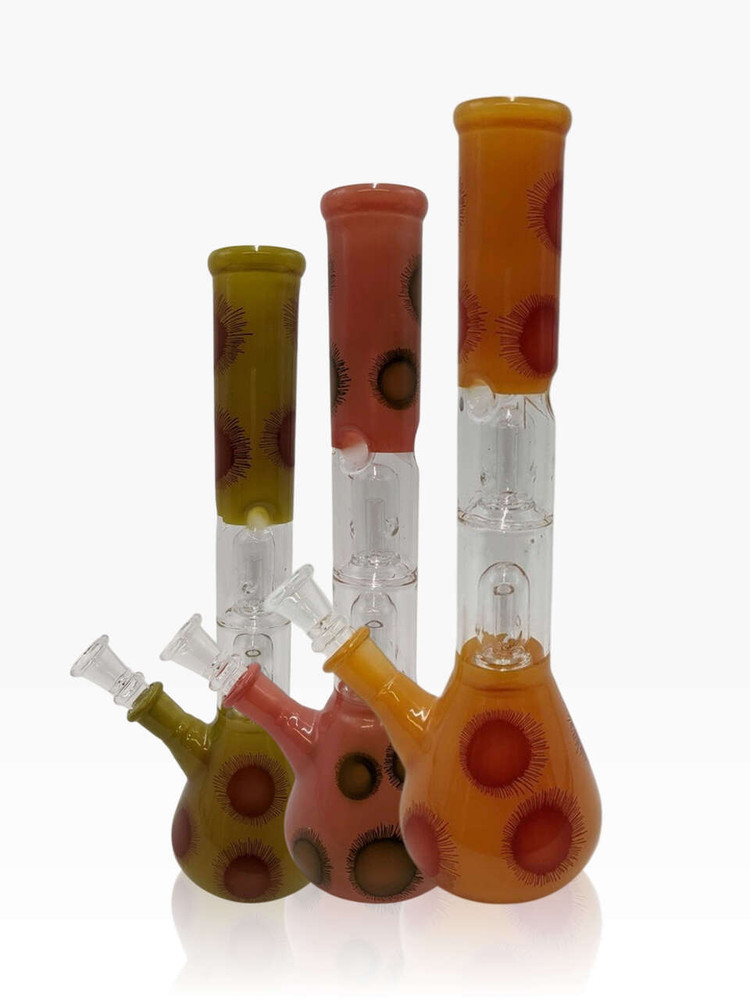 Multi Colors Double Dome Perc Beaker Water Pipe