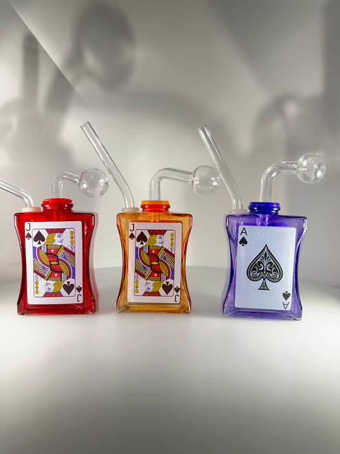 Glass Poker Card OB Water Pipe