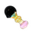 4.5" Black Head Fume tube Frit Mouth Pcs Spoon