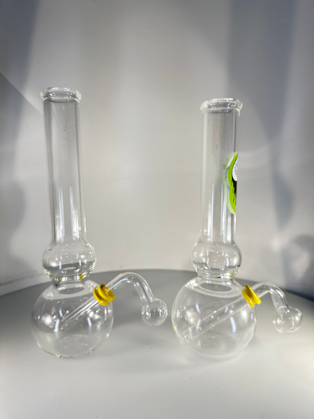9” Clear Tall Double Ball OB Water Pipe