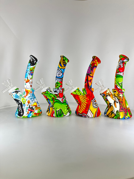 Water Transfer Printing Silicone Water Pipe