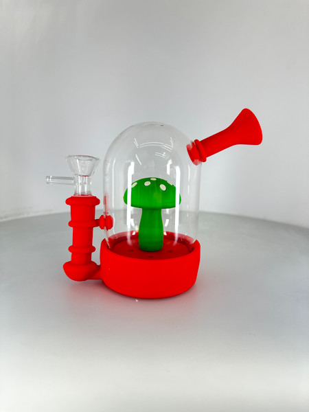 5.5” Mushroom Perc Glass Silicon Water Pipe