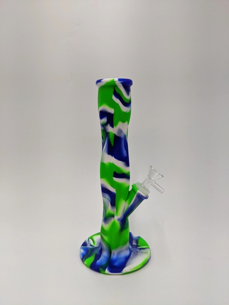 10.5" Twisted Print Ice Catcher Silicone Water Pipe Sc-02
