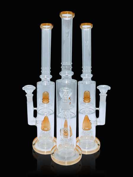 Lotus Glass 16 Inch Assorted Color Glass Bong with UFO Percolator