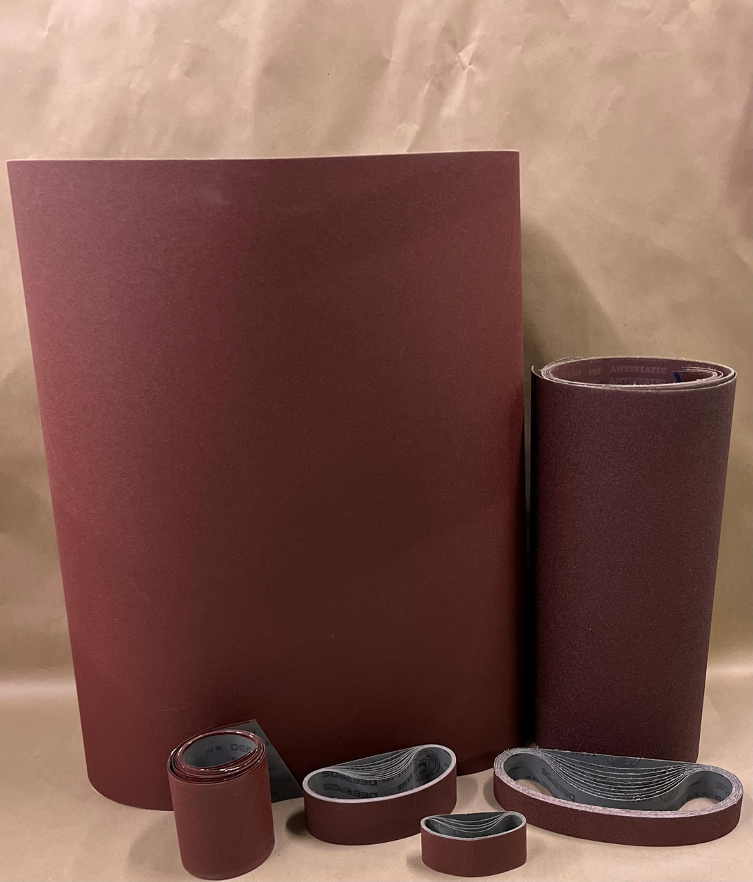 2 X 72 Inch Aluminum Oxide J Flex Cotton Finishing Belts - Red