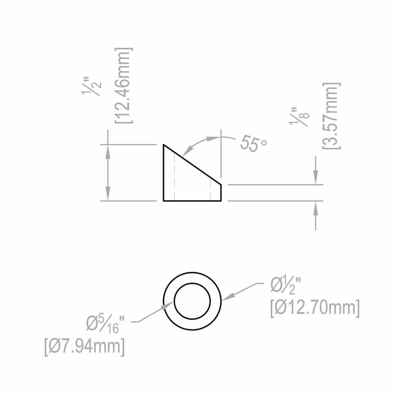Small Beveled Washer, grade 316 SS