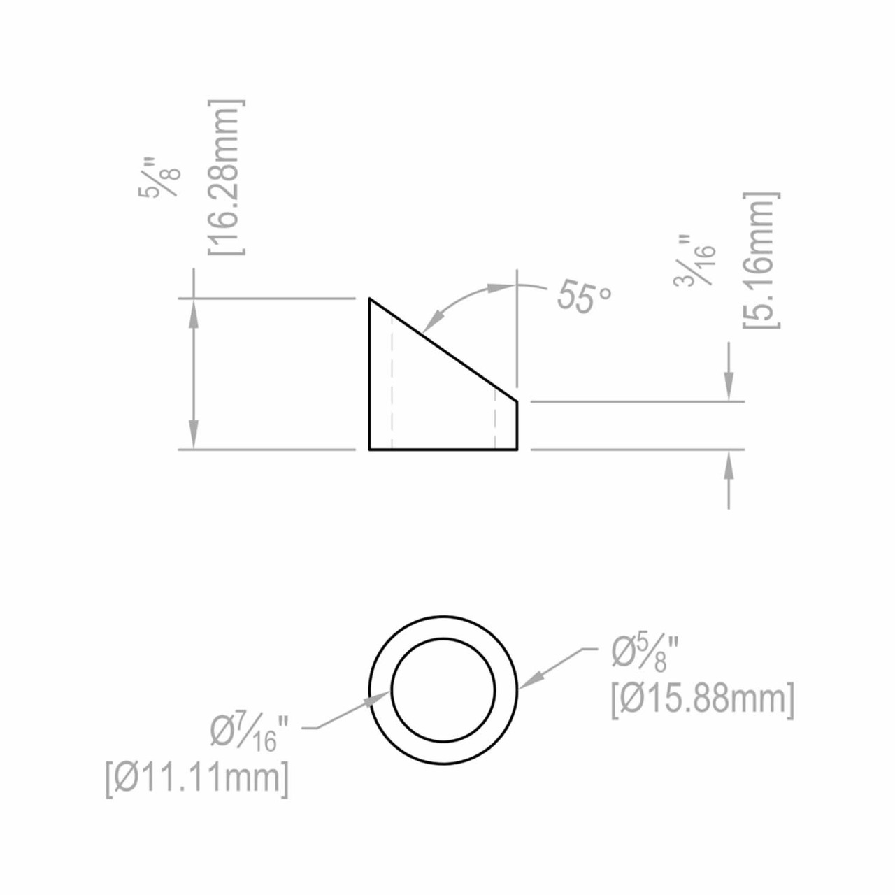 Large Beveled Washer, grade 316 SS