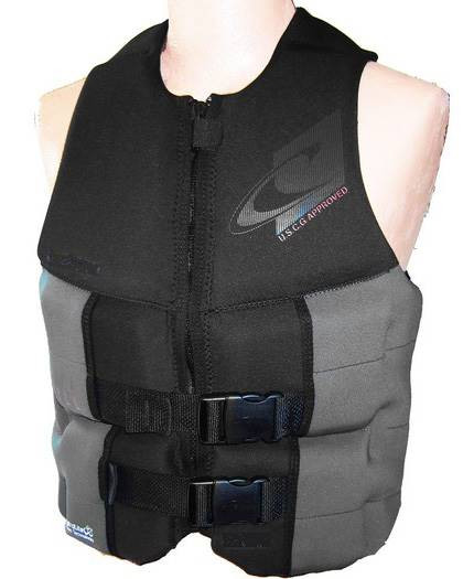 O'Neill Assault Mens Neoprene Life Vest Black/Gray 2024