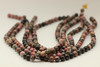 8mm Rhodonite, Black Stripe, Natural, Smooth Round