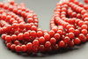 Carnelian Agate, Heated, Smooth Round, 10mm, One Strand