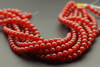 Carnelian Agate, Heated, Smooth Round, 8mm, One Strand