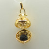 Cage, Globe, Filigree, Gold Plated Metal Alloy, Pendant 28mm