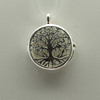 Cage, Tree Life, Silver Plated Metal Alloy, Pendant 33mm