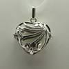 Cage, Heart, Filigree, Silver Plated Metal Alloy, Pendant 30mm