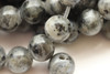 8mm Larvikite, Natural, Smooth Round with Large Hole