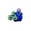 Enamel Charm, Football Helmet, Blue & Green, 12x12mm