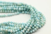 Larimar, Natural, Faceted Round, 3mm, One Strand
