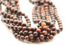 8mm Tiger's Eye, Red, Heated, Faceted Round